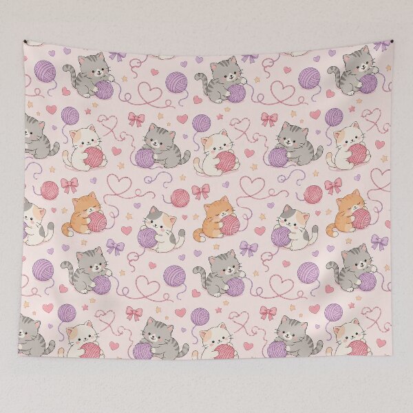 Item preview, Cozy Cat Love Yarn Pattern designed and sold by Soft Berry Studio.