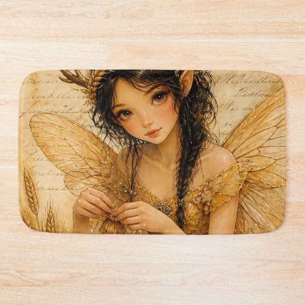 Item preview,  Golden Fairy Weaving a Corn Dolly designed and sold by FaeCoreStudio.