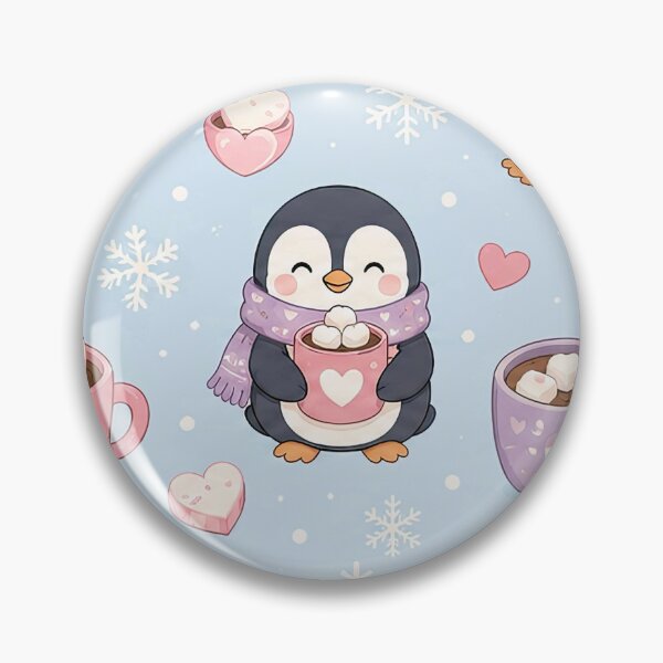 Item preview, Penguin Heart Cocoa Pattern designed and sold by Soft Berry Studio.