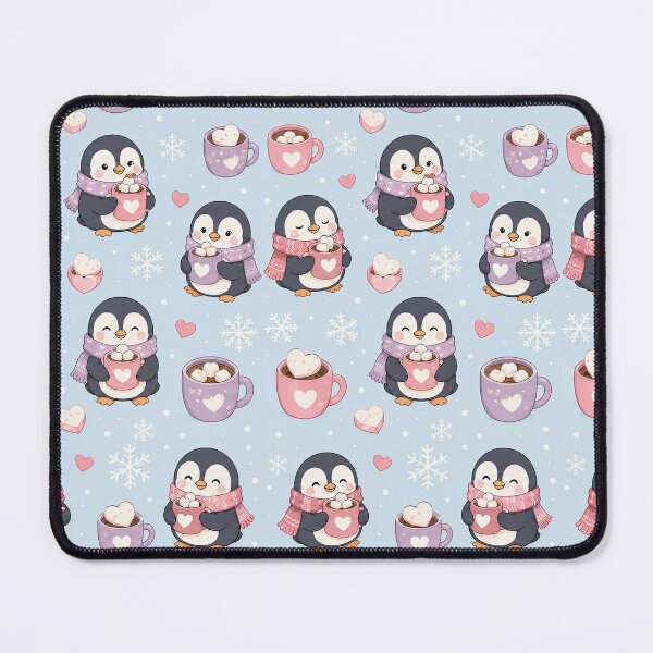 Item preview, Penguin Heart Cocoa Pattern designed and sold by Soft Berry Studio.