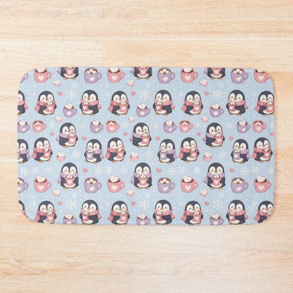 Item preview, Penguin Heart Cocoa Pattern designed and sold by Soft Berry Studio.