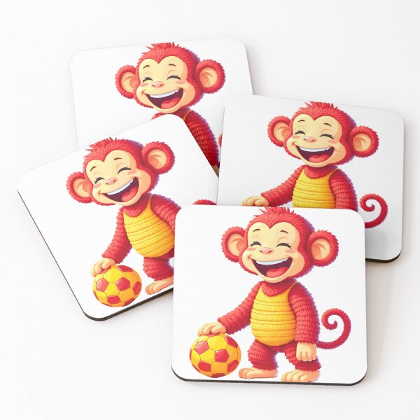 Item preview, Happy Red Monkey Soccer designed and sold by canvahub.