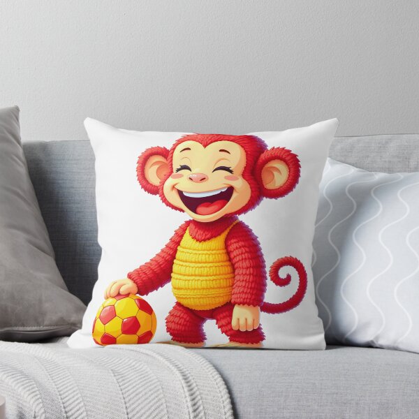 Item preview, Happy Red Monkey Soccer designed and sold by canvahub.