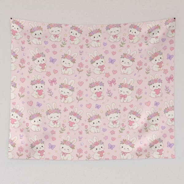Item preview, Bunny Heart Flower Crown Pattern designed and sold by Soft Berry Studio.