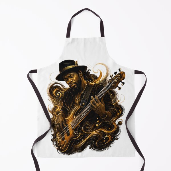 Item preview, Soulful Bass Guitarist – Golden Groove Music Art designed and sold by MarekoraStudio.