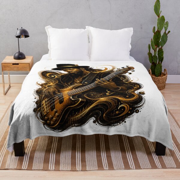 Item preview, Soulful Bass Guitarist – Golden Groove Music Art designed and sold by MarekoraStudio.