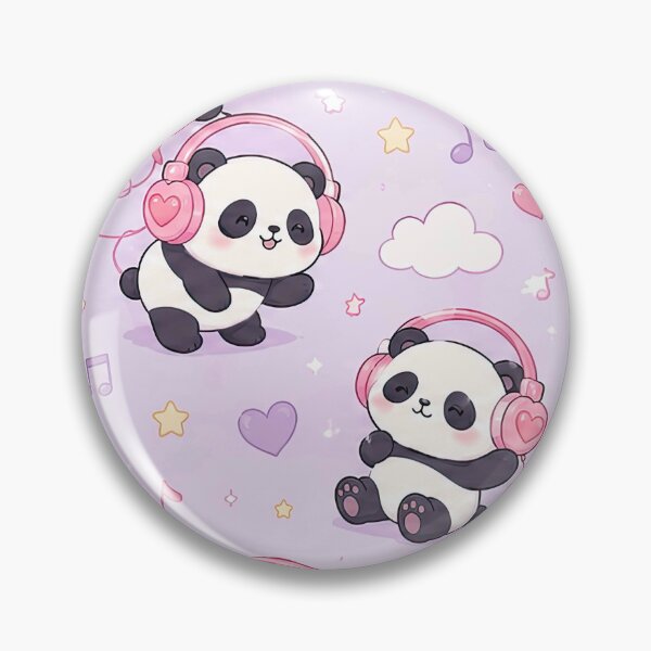 Item preview, Panda Love Music Pattern designed and sold by Soft Berry Studio.