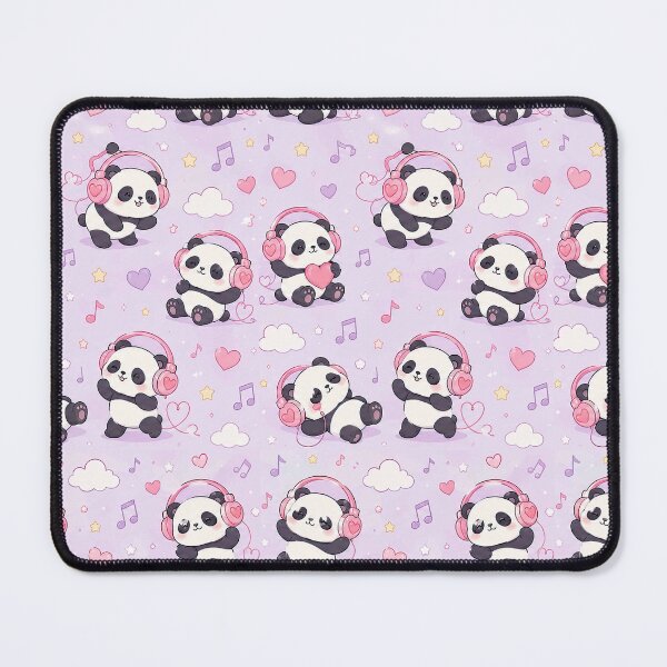 Item preview, Panda Love Music Pattern designed and sold by Soft Berry Studio.