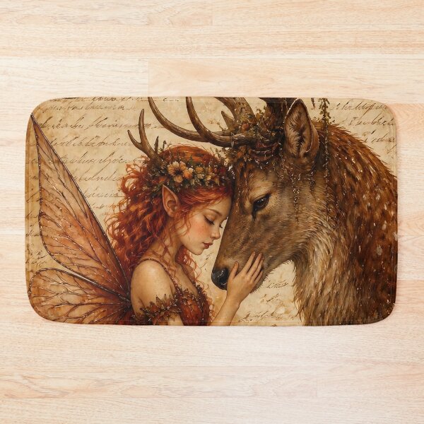 Item preview, Fairy and Stag in Sacred Celtic Bond designed and sold by FaeCoreStudio.