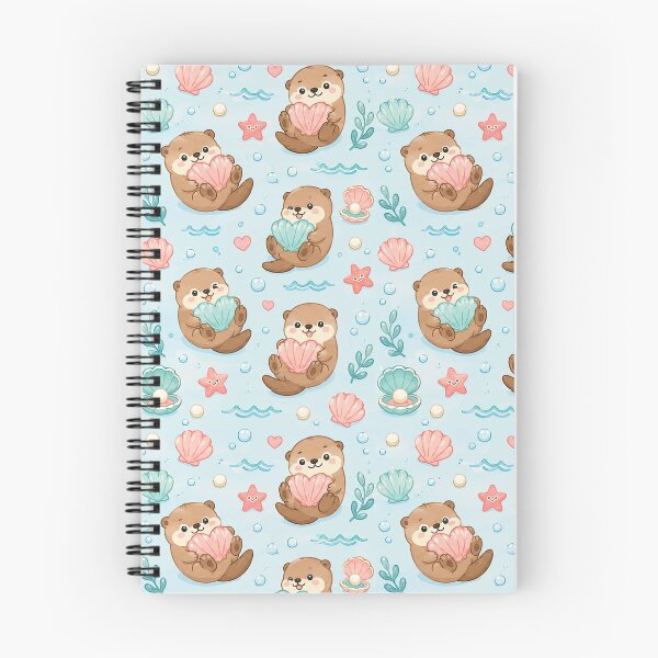 Item preview, Otter Heart Seashell Pattern designed and sold by Soft Berry Studio.