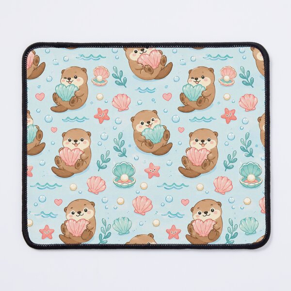 Item preview, Otter Heart Seashell Pattern designed and sold by Soft Berry Studio.
