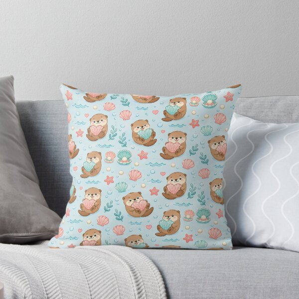 Item preview, Otter Heart Seashell Pattern designed and sold by Soft Berry Studio.