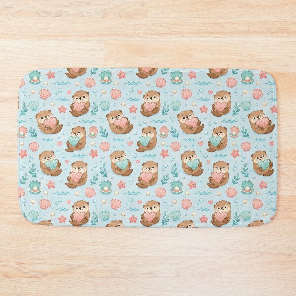 Item preview, Otter Heart Seashell Pattern designed and sold by Soft Berry Studio.