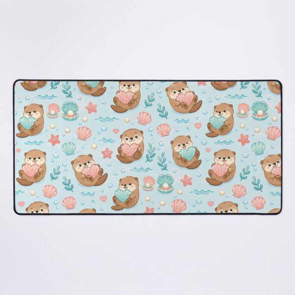 Item preview, Otter Heart Seashell Pattern designed and sold by Soft Berry Studio.