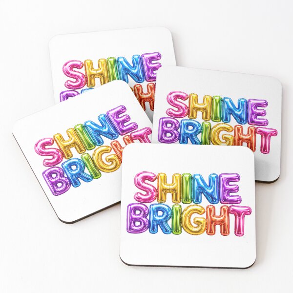 Item preview, Shine Bright Rainbow Balloon Typography Pride LGBTQ Inspirational Design designed and sold by RoPrincess.