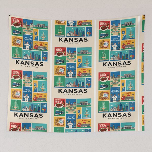 Item preview, Kansas Barbecue Water Displays Athletic Fan Art designed and sold by FrankOliver.