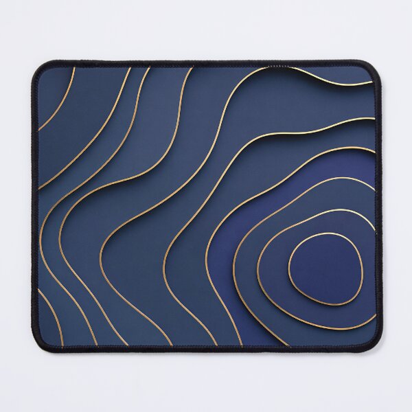 Item preview, Luxury Navy Blue and Gold Abstract Topographic Waves designed and sold by Aimaniia666.
