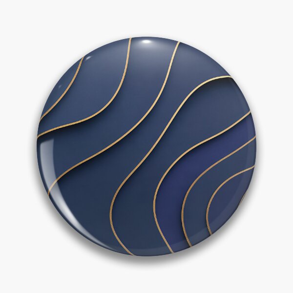Item preview, Luxury Navy Blue and Gold Abstract Topographic Waves designed and sold by Aimaniia666.