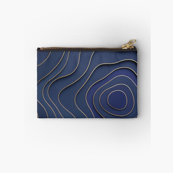 Item preview, Luxury Navy Blue and Gold Abstract Topographic Waves designed and sold by Aimaniia666.
