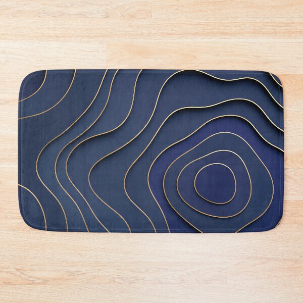 Item preview, Luxury Navy Blue and Gold Abstract Topographic Waves designed and sold by Aimaniia666.