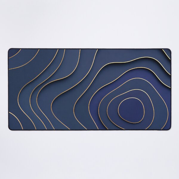 Item preview, Luxury Navy Blue and Gold Abstract Topographic Waves designed and sold by Aimaniia666.