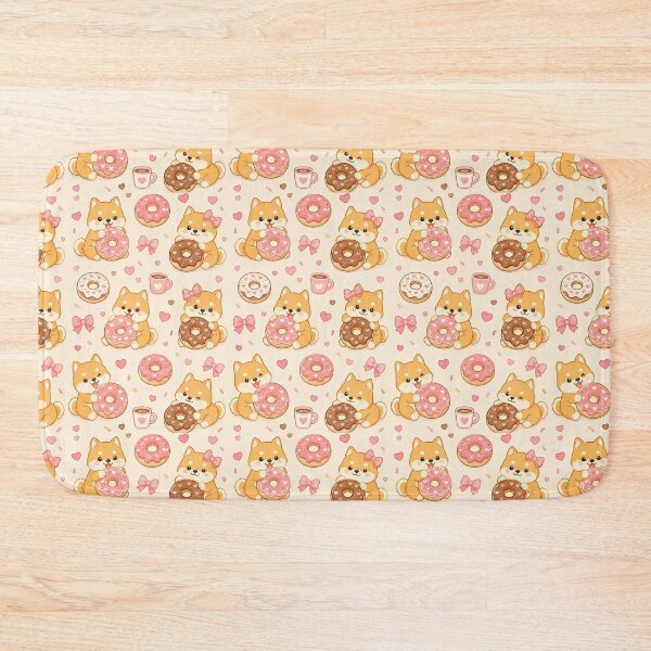 Item preview, Shiba Inu Love Donut Pattern designed and sold by Soft Berry Studio.