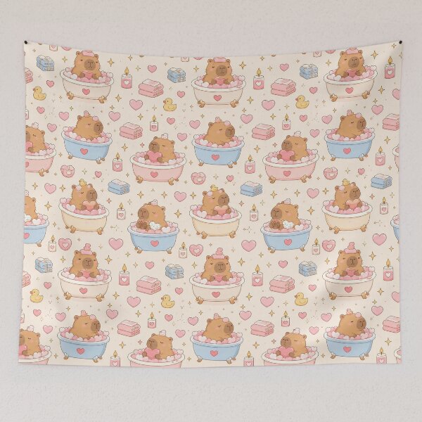 Item preview, Capybara Heart Bath Pattern designed and sold by Soft Berry Studio.