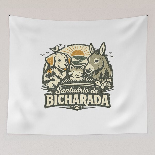Item preview, Santuário da Bicharada Animal Sanctuary Vintage T-Shirt designed and sold by Santuário da Bicharada.