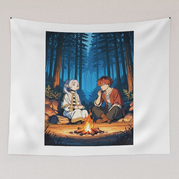 Item preview, Art - Fantastic fantasy travelers, Night scene by the campfire designed and sold by AnimeShin.