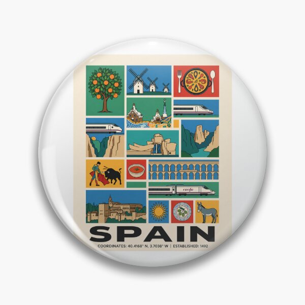 Item preview, Spain Travel Landmarks Culture Collage Art designed and sold by FrankOliver.