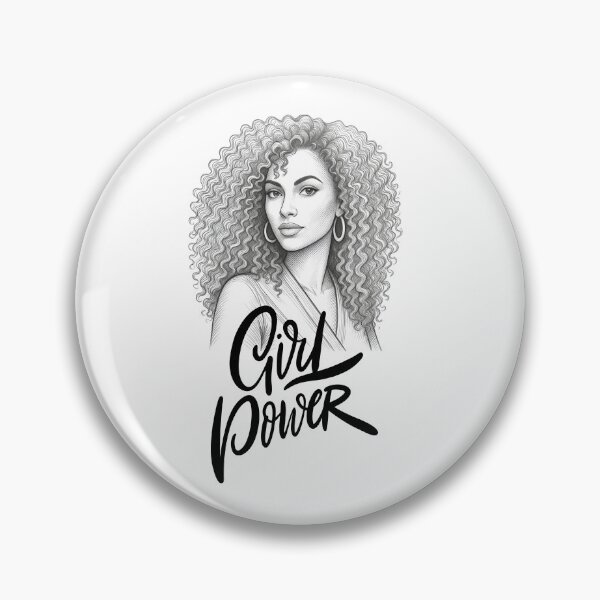 Item preview, Girl Power – Elegant Afro Curly Hair Woman Pencil Sketch Portrait designed and sold by Sarah'sCreativeLab.