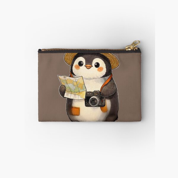 Item preview, lost tourist cute penguin animal illustration designed and sold by  Mudikeys.