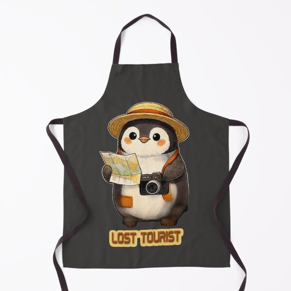 Item preview, lost tourist cute penguin animal illustration designed and sold by Mudikeys.