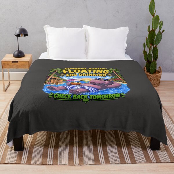 Item preview, Floating & Drinking Funny Hippo Vacation T-Shirt designed and sold by Aimetoi.