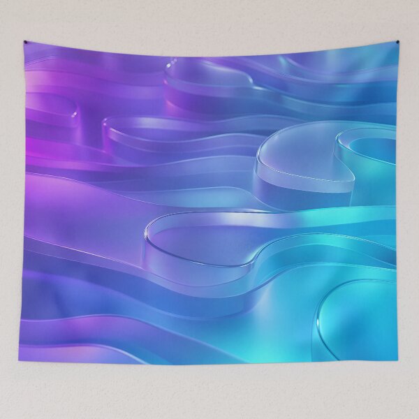 Item preview, Neon Holographic Liquid Glass Abstract 3D Waves designed and sold by Aimaniia666.