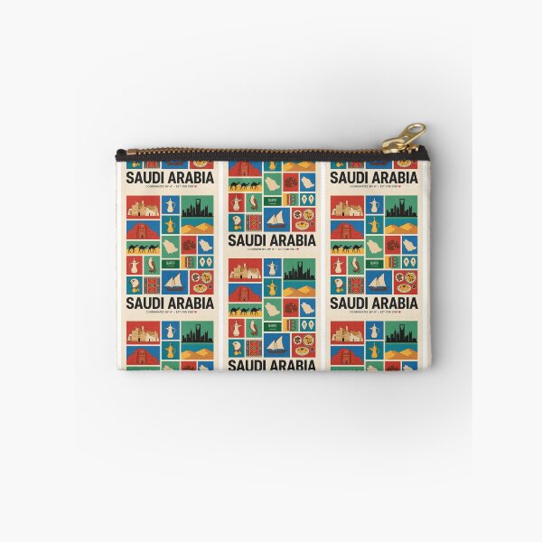 Item preview, Saudi cultural symbols, Camels Dates Coffee Pots Architecture Collage designed and sold by FrankOliver.