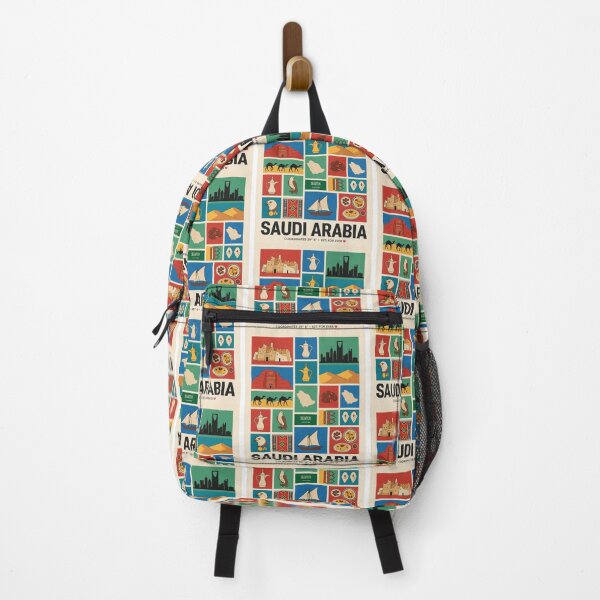 Item preview, Saudi cultural symbols, Camels Dates Coffee Pots Architecture Collage designed and sold by FrankOliver.