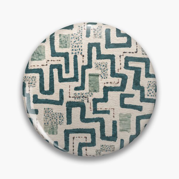 Item preview, Hidden Ways Seamless Geometric Pattern in Teal | Modern Maze Abstract Surface Design designed and sold by SWSandraWechner.