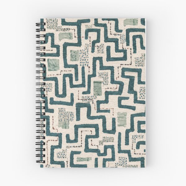 Item preview, Hidden Ways Seamless Geometric Pattern in Teal | Modern Maze Abstract Surface Design designed and sold by SWSandraWechner.