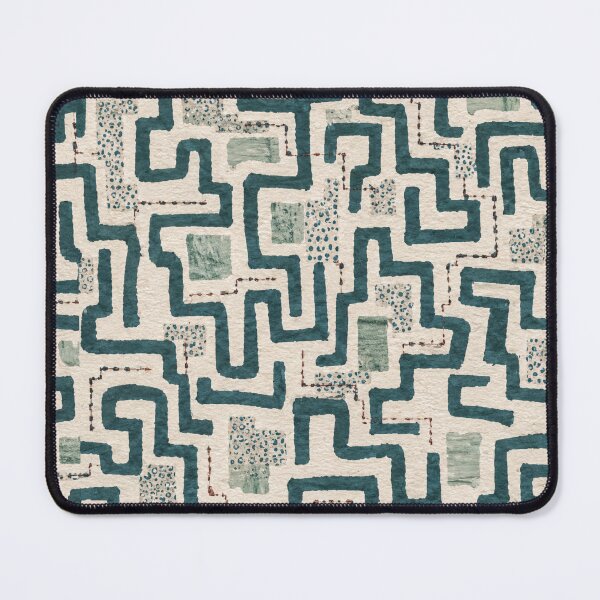 Item preview, Hidden Ways Seamless Geometric Pattern in Teal | Modern Maze Abstract Surface Design designed and sold by SWSandraWechner.