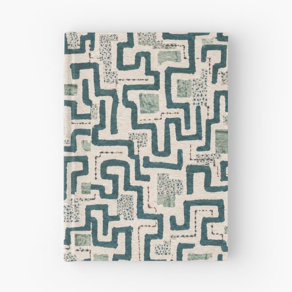 Item preview, Hidden Ways Seamless Geometric Pattern in Teal | Modern Maze Abstract Surface Design designed and sold by SWSandraWechner.