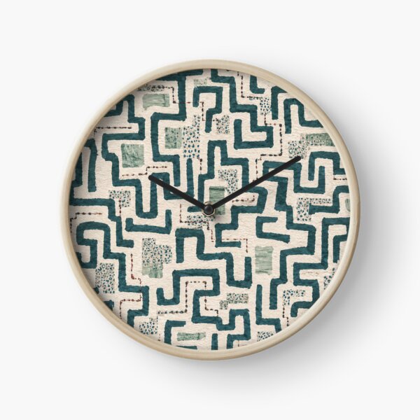 Item preview, Hidden Ways Seamless Geometric Pattern in Teal | Modern Maze Abstract Surface Design designed and sold by SWSandraWechner.
