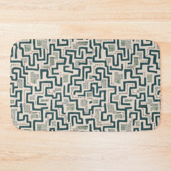 Item preview, Hidden Ways Seamless Geometric Pattern in Teal | Modern Maze Abstract Surface Design designed and sold by SWSandraWechner.