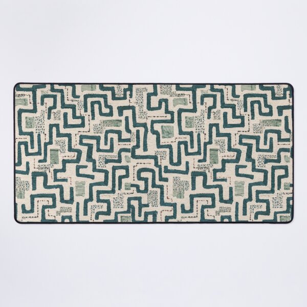 Item preview, Hidden Ways Seamless Geometric Pattern in Teal | Modern Maze Abstract Surface Design designed and sold by SWSandraWechner.