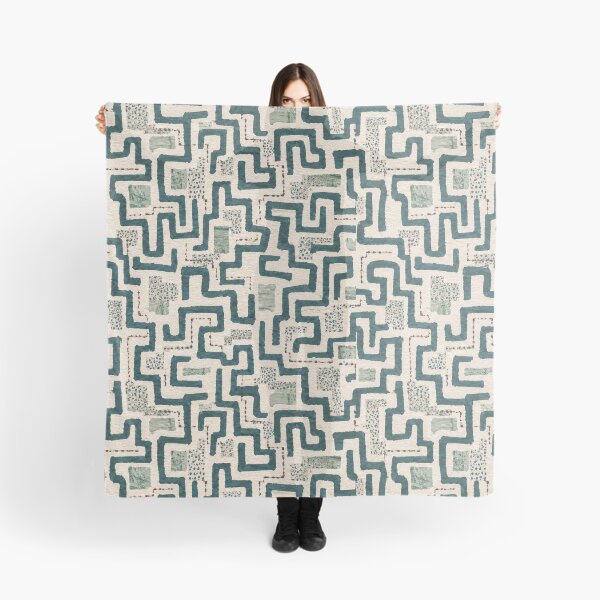 Item preview, Hidden Ways Seamless Geometric Pattern in Teal | Modern Maze Abstract Surface Design designed and sold by SWSandraWechner.