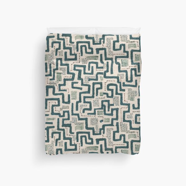 Item preview, Hidden Ways Seamless Geometric Pattern in Teal | Modern Maze Abstract Surface Design designed and sold by SWSandraWechner.