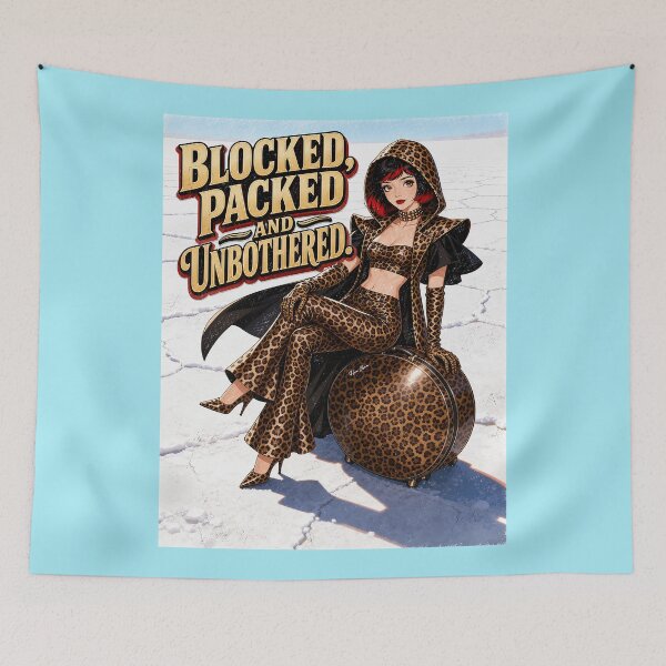 Item preview, Blocked Packed and Unbothered - Retro Leopard Print  designed and sold by Hen-C-Art.