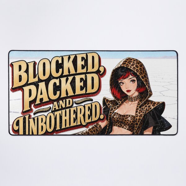 Item preview, Blocked Packed and Unbothered - Retro Leopard Print designed and sold by Hen-C-Art.