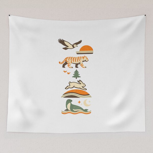 Item preview, Minimalist Wildlife Retro Animals T-Shirt designed and sold by Santuário da Bicharada.