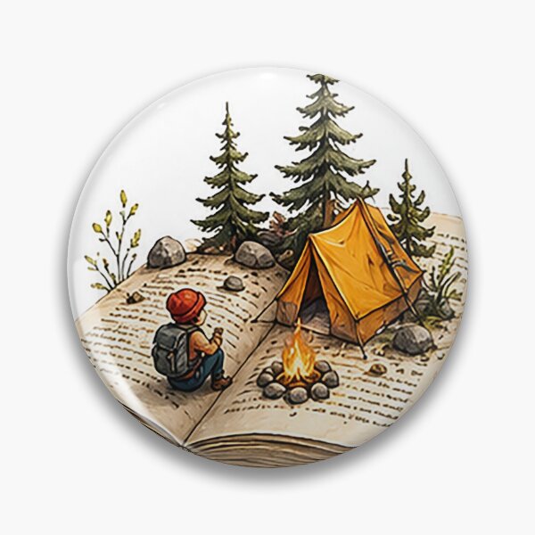 Item preview, Book Camp Tiny Explorer Watercolor Illustration designed and sold by Sara-Ai.